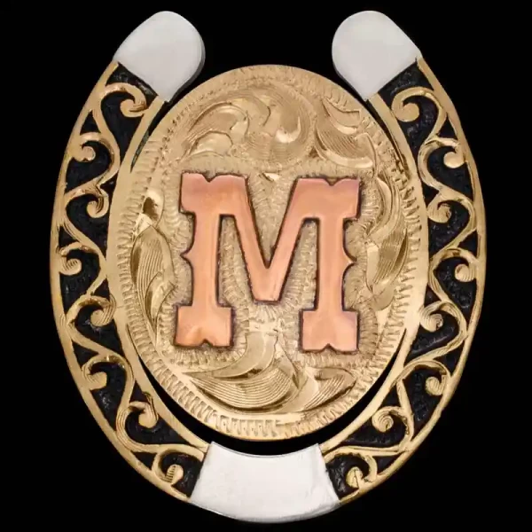 Our McLintock Bolo Tie is handcrafted on a Jeweler’s Bronze base and features a classic horseshoe design paired with Western-inspired scrollwork and our signature enamel finish. The bold center offers plenty of room to add your initial, Custom logo, Ranch